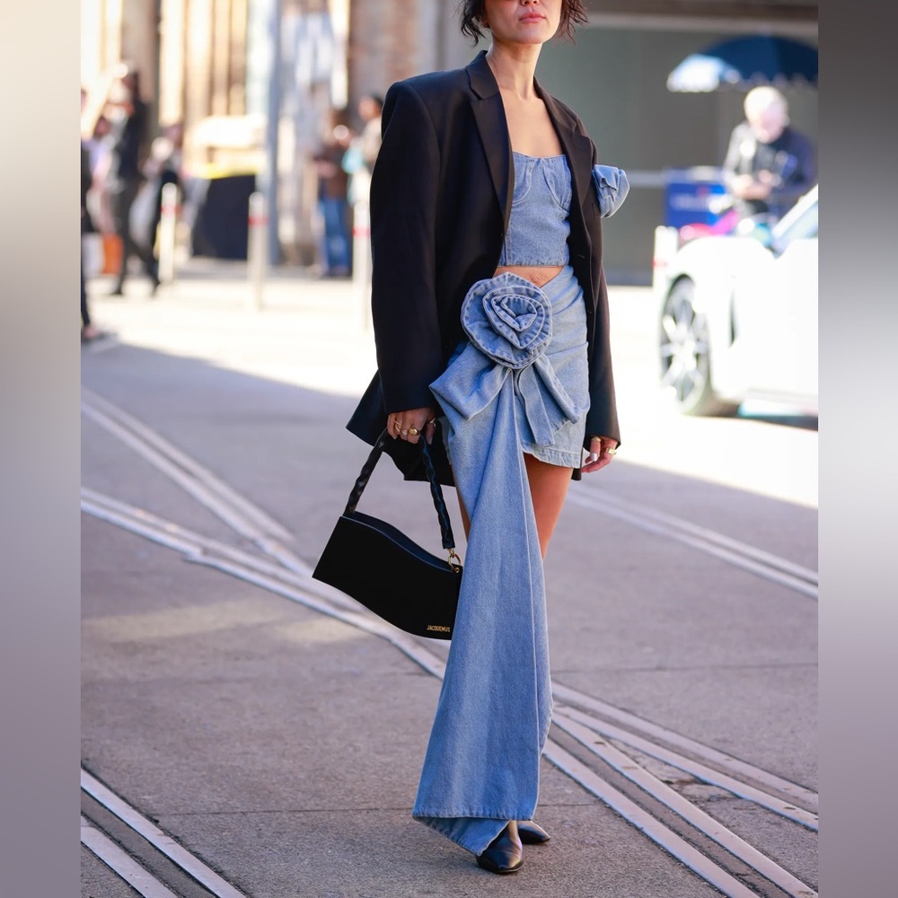 Magda Butrym denim flower skirt M
